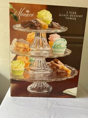 Monaco Clear Glass 3-Tier Dessert Stand